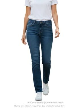 Riders Dark Wash Straight Leg Jeans Women’s 16 Classic Denim